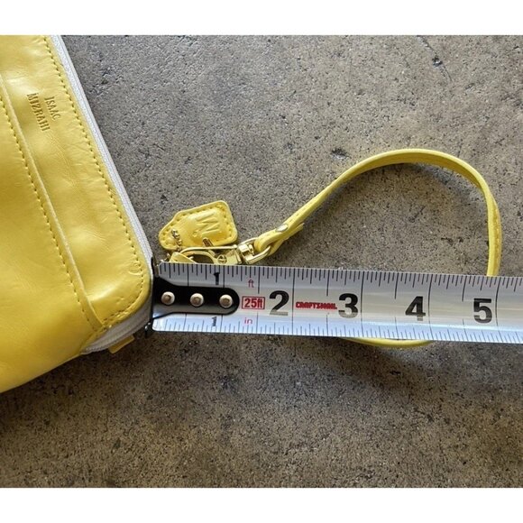 Isaac Mizrahi Zip Women’s Wristlet Tan Yellow Green Leather Multi Pocket - Picture 5 of 13